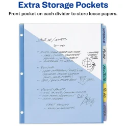 Avery Write & Erase Pocket Plastic Dividers, 5 Tabs, Multicolor (16176) Discount