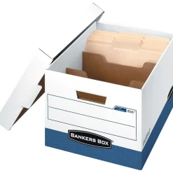 Bankers Box® File Storage Box, Letter/Legal Size, White, 10"Hx12"Wx15"D, 12/Carton Best