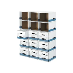 Bankers Box® Bankers Box File/Cube™ Quick Set-Up Corrugated File Storage Box Shells, Letter/Legal Size, White/Blue, 6/Carton (0162601)