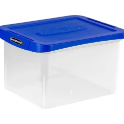 Bankers Box® Bankers Box Heavy Duty Locking File Totes, Letter/Legal Size, Blue/Clear (0086201)
