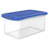 Bankers Box® Bankers Box Heavy-Duty Latch Lid Plastic File Box, Letter Size, Blue/Clear, Each (86101)