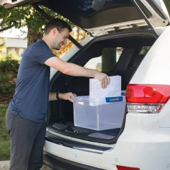 Bankers Box® Bankers Box Heavy-Duty Latch Lid Plastic File Box, Letter Size, Blue/Clear, Each (86101)