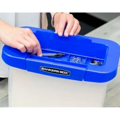 Bankers Box® Bankers Box Heavy-Duty Plastic Portable File Storage Box, Letter Size, Blue/Clear (0086301) Hot