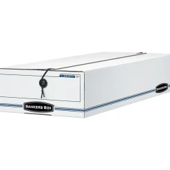 Bankers Box® LIBERTY® Check and form Boxes, Checks, Stacking Strength 500 lb., White/Blue, 4"H x 9"W x 23"D 12/CT Discount