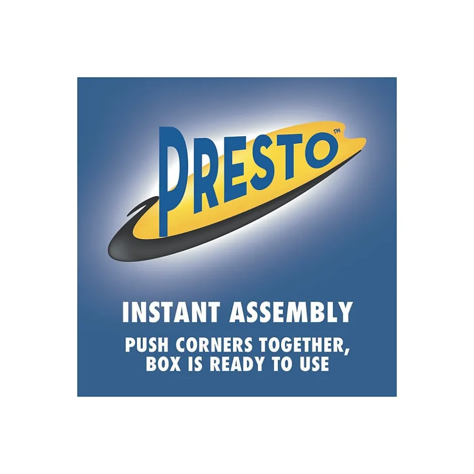 Bankers Box® Bankers Box Presto Heavy-Duty Instant Assembly File Storage Boxes, Lift-Off Lid, Letter Size, White/Blue, 4/Pack (0063102) Sale