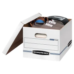 Bankers Box® Bankers Box Stor/File 59% Recycled Corrugated File Box Lift Off Lid, Letter/Legal Size, White/Blue, 12/Carton (00703) Online