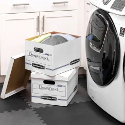 Bankers Box® Bankers Box Stor/File 59% Recycled Corrugated File Box Lift Off Lid, Letter/Legal Size, White/Blue, 12/Carton (00703) Online