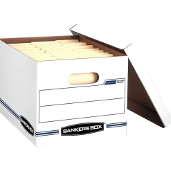 Bankers Box® Bankers Box Stor/File 60% Recycled Corrugated File Box Lift Off Lid, Letter/Legal Size, White/Blue, 6/Pack (57036-04) Online