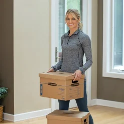 Bankers Box® Bankers Box Stor/File Medium-Duty FastFold File Storage Boxes, Lift-Off Lid, Letter/Legal Size, Brown, 20/Pack (1277008) Clearance