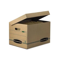 Bankers Box® Bankers Box Systematic 100% Recycled Corrugated File Storage Boxes, Flip-Top Lid, Letter/Legal Size, Brown, 12/Carton (12772) Best