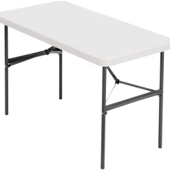 Discount Banquet Folding Table, Rectangular, Radius Edge, 48 x 24 x 29, Platinum/Charcoal Folding Tables