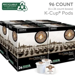 Keurig K-Cups<Barista Prima Decaf Italian Roast Coffee, Keurig K-Cup Pod, Dark, 96/Carton (6624CT)
