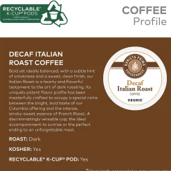 Keurig K-Cups<Barista Prima Decaf Italian Roast Coffee, Keurig K-Cup Pod, Dark, 96/Carton (6624CT)