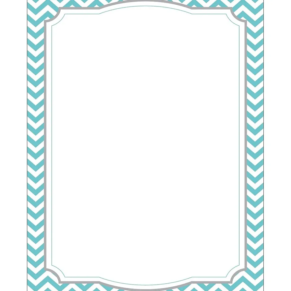 Outlet 8 1/2" x 11" Decorative Computer Paper, Turquoise Chevron, 50/Pack (LL740) Classroom Paper
