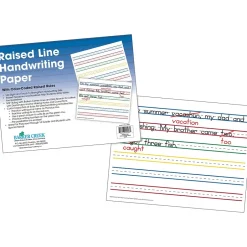 New 8.5" x 11" Raised Line Handwriting Paper, 50 Sheets/Pack (5503) Classroom Paper