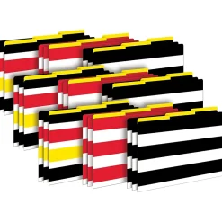 Barker Creek Buffalo Plaid & Wide Stripes Legal-Size File Folders, Multi-Design Set, 27/Set (BC3902) Hot