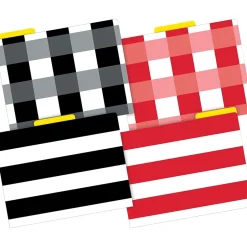 Barker Creek Buffalo Plaid & Wide Stripes File Folder, 1/3-Cut Tab, Letter Size, Assorted, 24/Set (4396) Clearance
