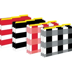 Barker Creek Buffalo Plaid & Wide Stripes File Folder, 1/3-Cut Tab, Letter Size, Assorted, 107/Set (142) Discount