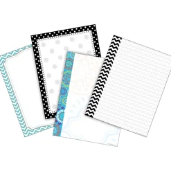 Clearance Chevron & Dots Computer Paper, 8.5" x 11", 50 sheets EA of four designs, 200 sheets/Set Classroom Paper