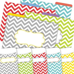 Barker Creek Chevron Beautiful File Folders, 1/3-Cut Tab, Letter Size, Assorted, 42/Set (4415) Discount