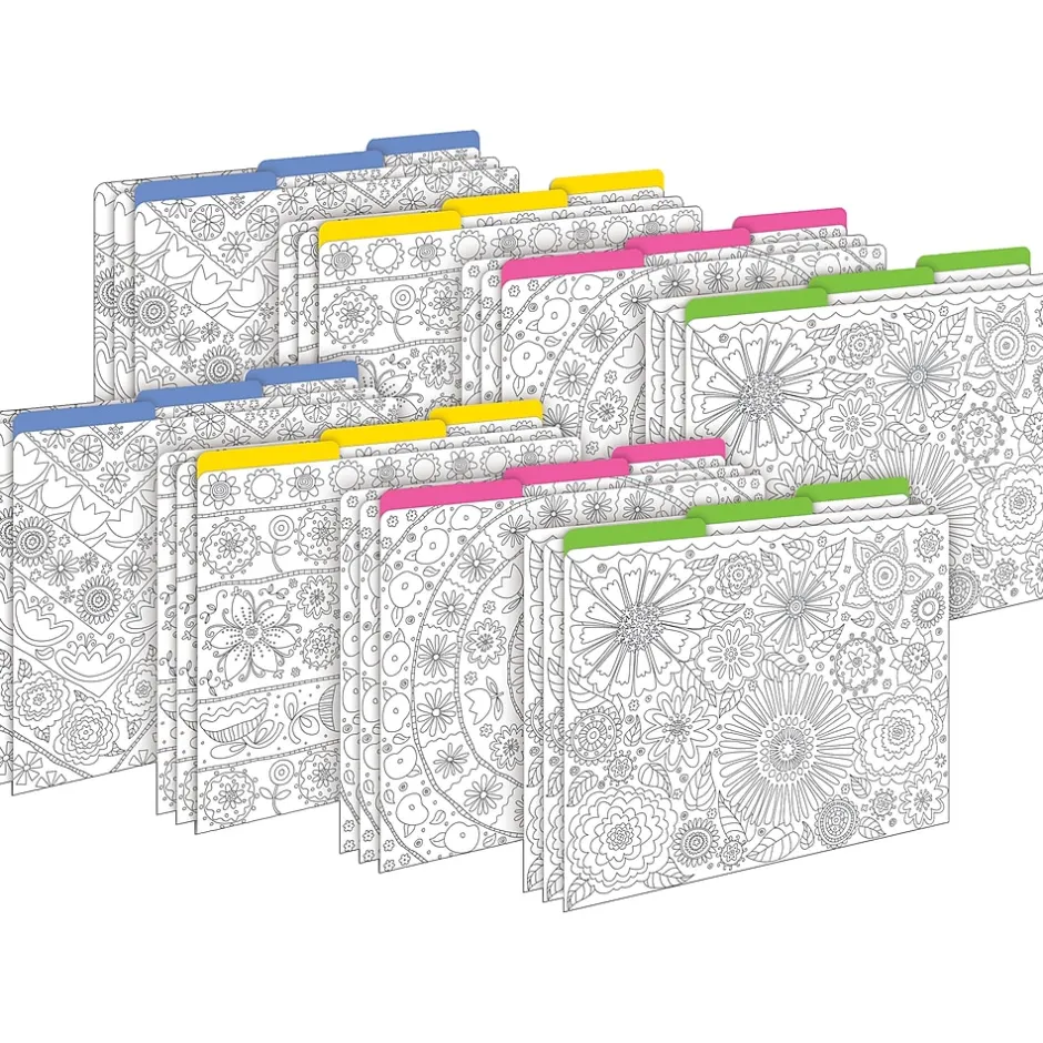 Barker Creek Color Me! File Folder Set, 1/3-Cut Tab, Letter Size, In My Garden, 24/Set (4386) Outlet