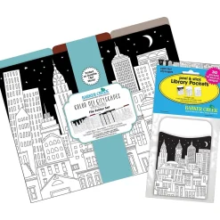 Barker Creek Color Me! Folder & Pocket Set, 1/3-Cut Tab, Letter Size, Cityscapes, 42/Set (4414) New