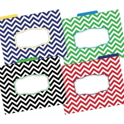 Barker Creek File Folder Set, 1/3-Cut Tab, Letter Size, Nautical Chevron, 12/Pack (2007)