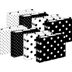 Barker Creek File Folder Set, 1/3-Cut Tab, Letter Size, Black & White Dot, 24/Set (4378) Clearance