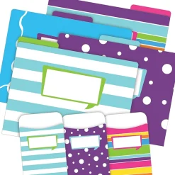 Barker Creek Folder & Pocket Set, 1/3-Cut Tab, Letter Size, Multicolored, 42/Set (4412) New