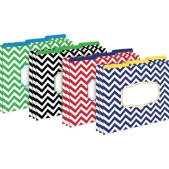 Barker Creek Folder & Pocket Set, 1/3-Cut Tab, Letter Size, Chevron Nautical, 42/Set (4416) Best