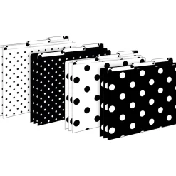 Barker Creek Folder & Pocket Set, 1/3-Cut Tab, Letter Size, Black & White Dots, 42/Set (4417)