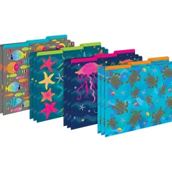 Barker Creek Get Organized File Folder Set, 1/3-Cut Tab, Letter Size, Kai Ola Sea Turtles, 107/Set (150) Discount