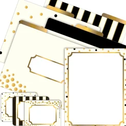 Barker Creek Get Organized File Folder Set, 1/3-Cut Tab, Letter Size, Gold, 107/Set (139) Hot