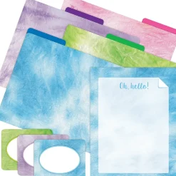Barker Creek Get Organized File Folder, 1/3-Cut Tab, Letter Size, Tie-Dye & Ombré, 107/Set (128) New