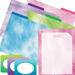 Barker Creek Get Organized File Folder Set, 1/3-Cut Tab, Letter Size, Tie-Dye & Ombré, 107/Set (135) Outlet