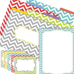 Barker Creek Get Organized Beautiful Chevron File Folders, 1/3-Cut Tab, Letter Size, Assorted, 107/Set (137) Clearance