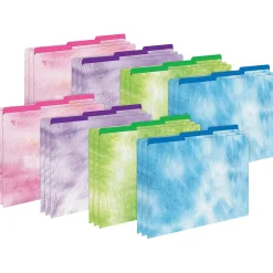 Barker Creek Tie-Dye & Ombré File Folder, 1/3-Cut Tab, Letter Size, Assorted, 24/Set (4402) Discount