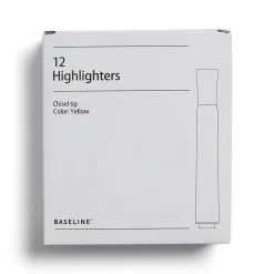 BASELINE™ Baseline Tank Highlighters, Chisel Tip, Yellow, Dozen (BL58170) Clearance