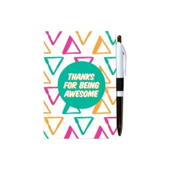 Baudville Colorific Value Thanks for Being Awesome Journal with Pen, 4" x 6", Ruled, Multicolor, 5/Pack (94105P5) Clearance