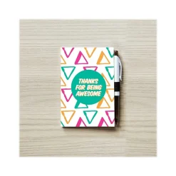 Baudville Colorific Value Thanks for Being Awesome Journal with Pen, 4" x 6", Ruled, Multicolor, 5/Pack (94105P5) Clearance