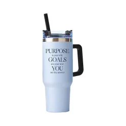 Water Bottles<Baudville Thirst Quencher Purpose Is Your Why Tumbler, Blue, 40 Oz. (93445)
