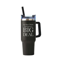 Water Bottles<Baudville Thirst Quencher Big Deal Tumbler, Black, 40 Oz. (93443)