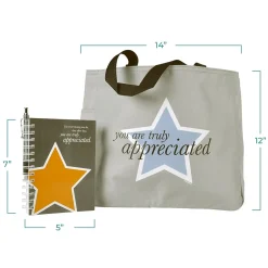 Baudville ® Tote Bag With Journal And Pen, You Are Truly Appreciated