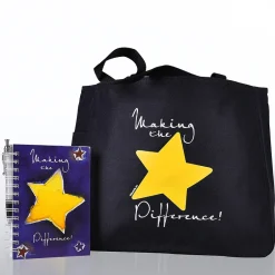 Baudville ® Tote Bag With Journal And Pen, Making the Difference