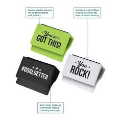 Baudville Web Cam Privacy Cover Modern with Screen Cleaner, 3/Pack (1371371A31)