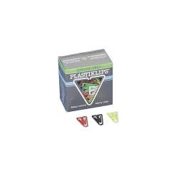 Baumgarten's Plastiklips Paper Clips, Medium, Assorted Colors, 500/Box (LP-0300) Clearance