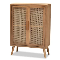 Discount Alina 44.29" High 2-Shelf Storage Cabinet, Medium Oak (162-10554-HiT) Storage Cabinets