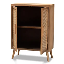 Discount Alina 44.29" High 2-Shelf Storage Cabinet, Medium Oak (162-10554-HiT) Storage Cabinets