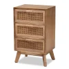 Clearance Baden 26" High 3-Drawer Nightstand, Natural Brown and Walnut Brown (201-12259-HiT) Storage Cabinets