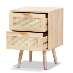 Online Baird 21.7" High 2-Drawer Nightstand, Oak Brown (176-11249-HiT) Storage Cabinets